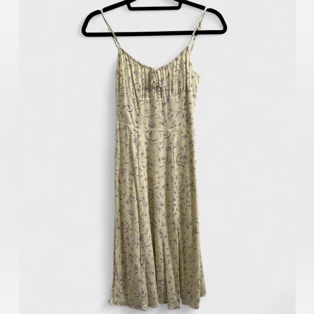 aritzia (sunday best) yellow floral midi dress